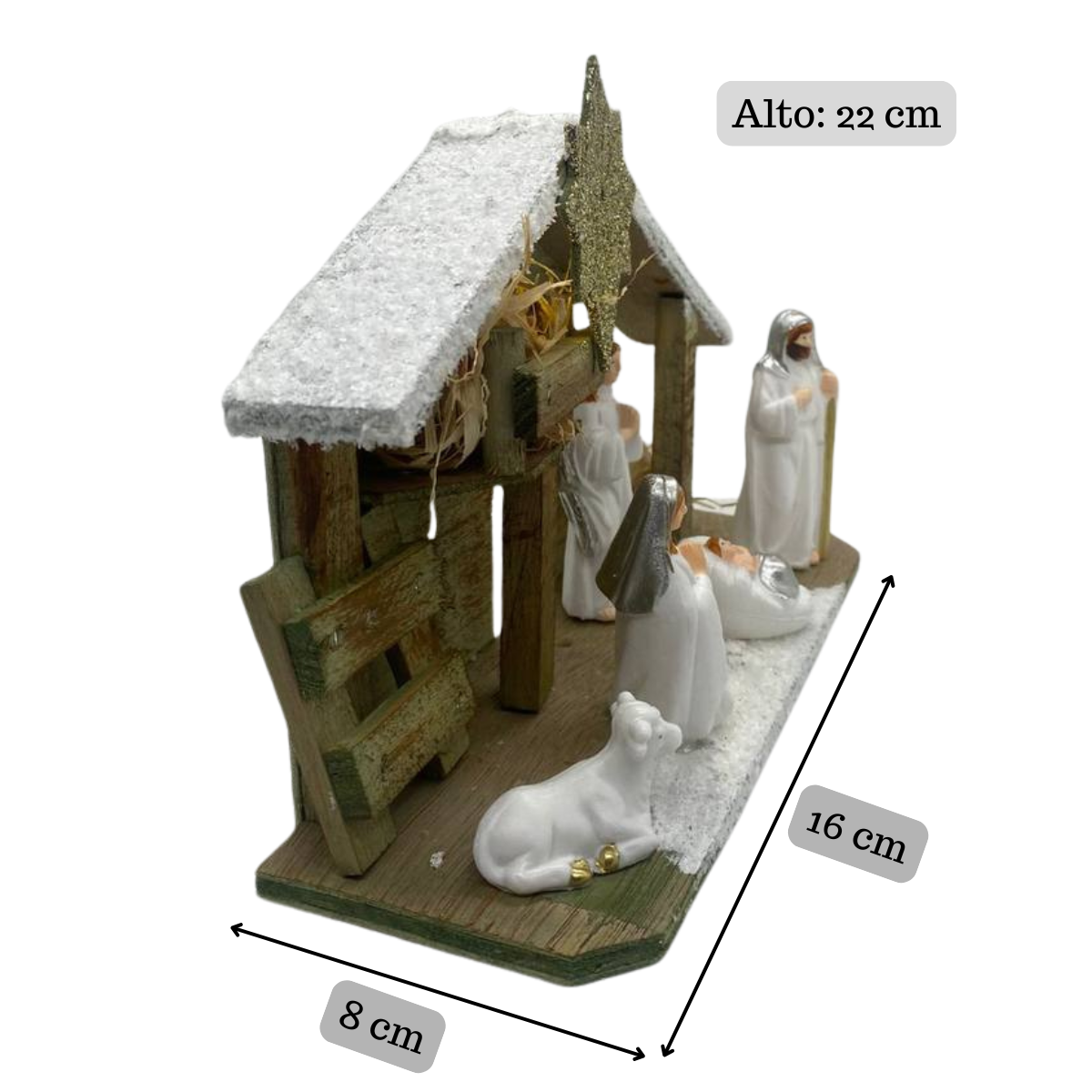 Pesebre De Navidad Nacimiento Chico Madera Adorno De Mesa