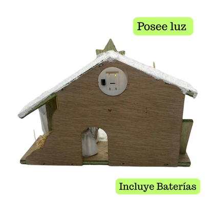 Pesebre De Navidad Nacimiento Chico Madera Adorno De Mesa
