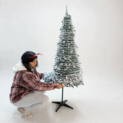Arbol Plegable Navidad Premium Verde Nevado