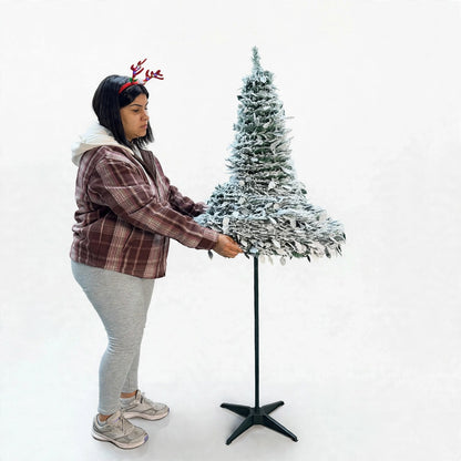 Arbol Plegable Navidad Premium Verde Nevado
