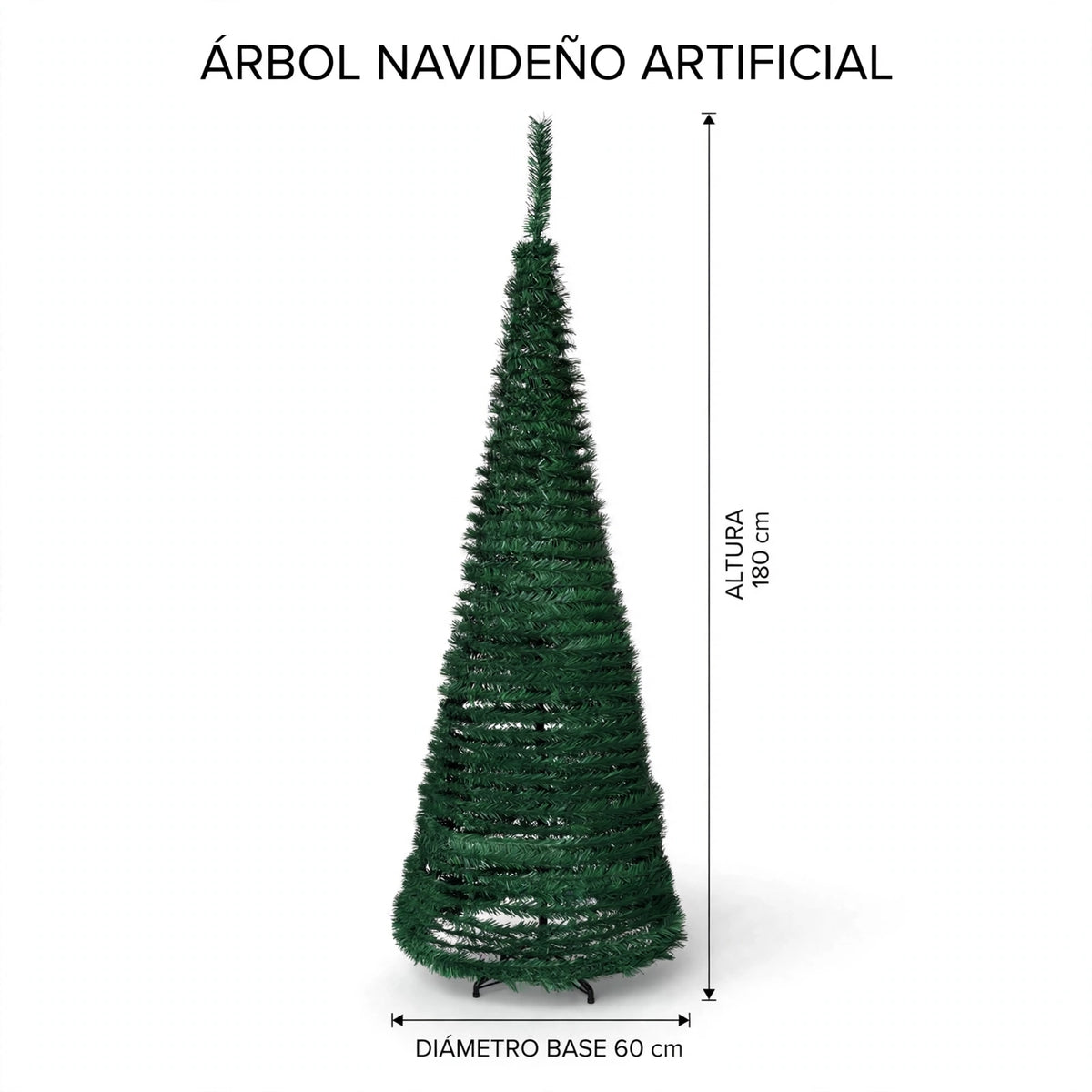 Árbol De Navidad Plegable 1.80m Decoración Fácil ✨