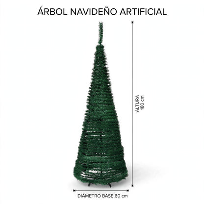 Árbol De Navidad Plegable 1.80m Decoración Fácil ✨