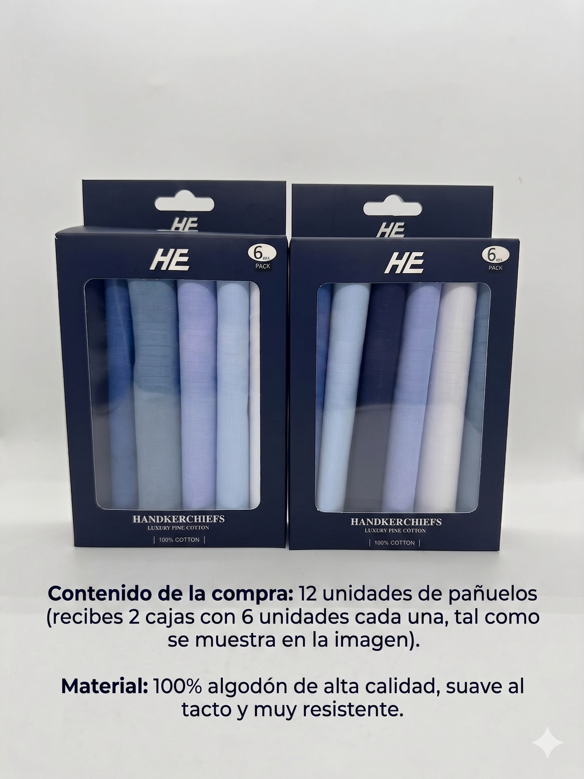 Pañuelos Para Hombre, 100% Algodón 12 Und 40x40 Premium