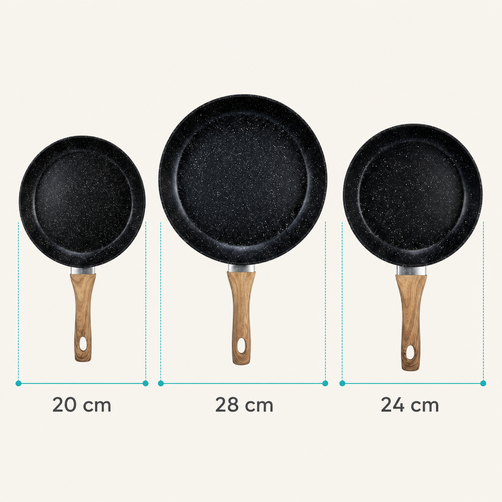 Set 3 sartenes cerámicos antiadherentes 20, 24 y 28 cm