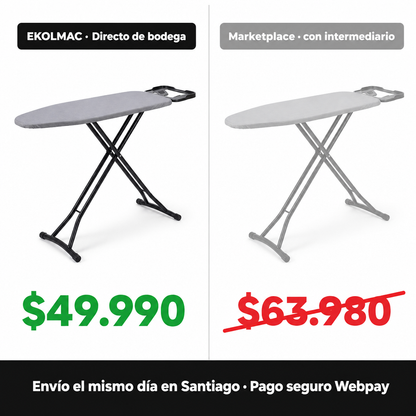 Tabla de Planchar 7 Niveles de Altura Regulable, 114x36 cm, funda teflón y porta plancha