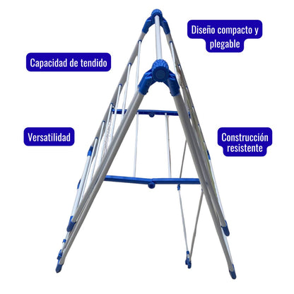 Tendedero Colgador De Ropa Plegable Eficiente Y Resistente Color Azul
